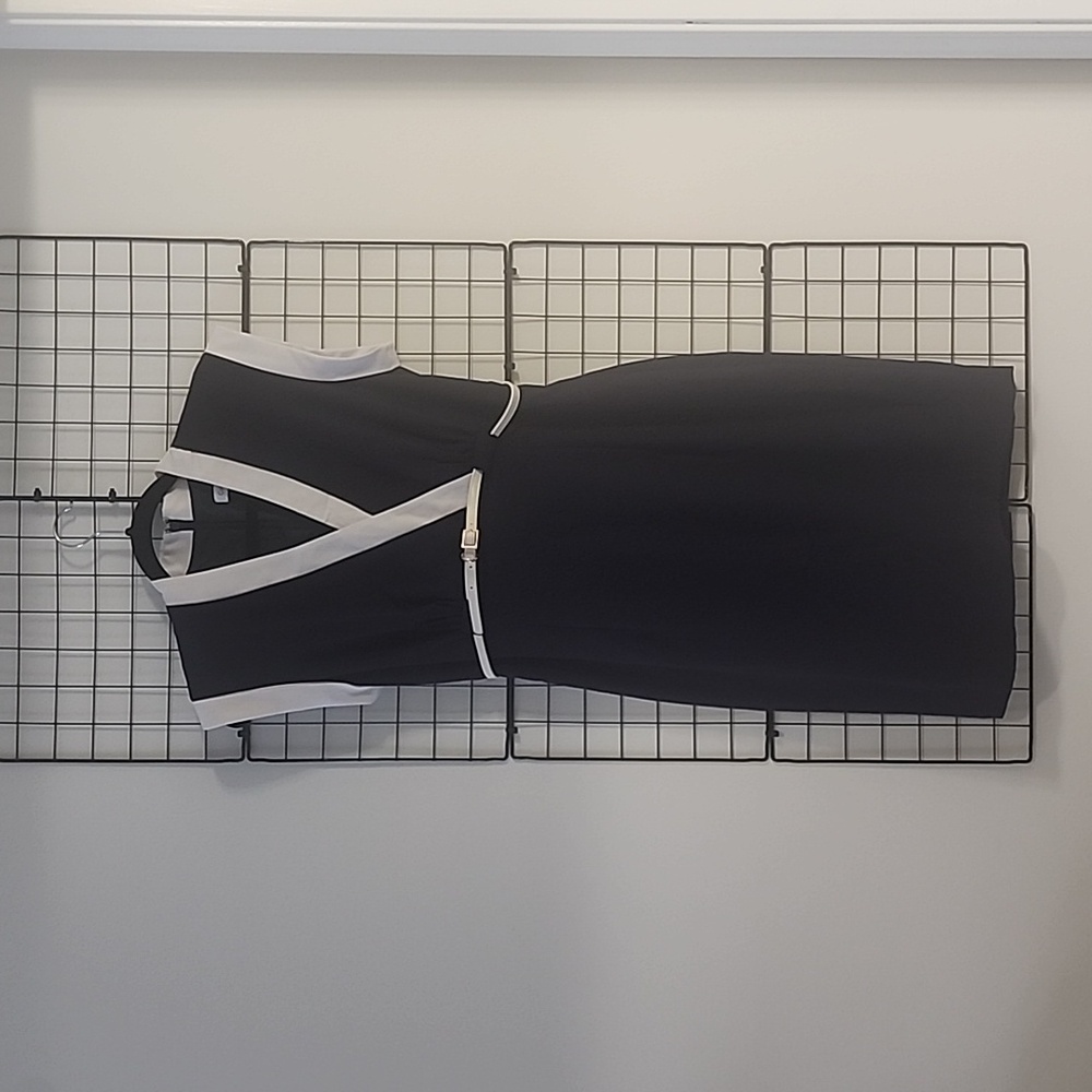 Belted Navy Calvin Klein Dress